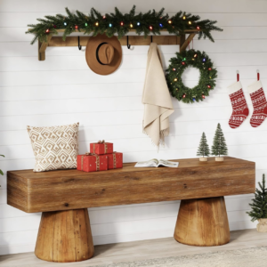 Solid Wood Entryway Shoe Bench